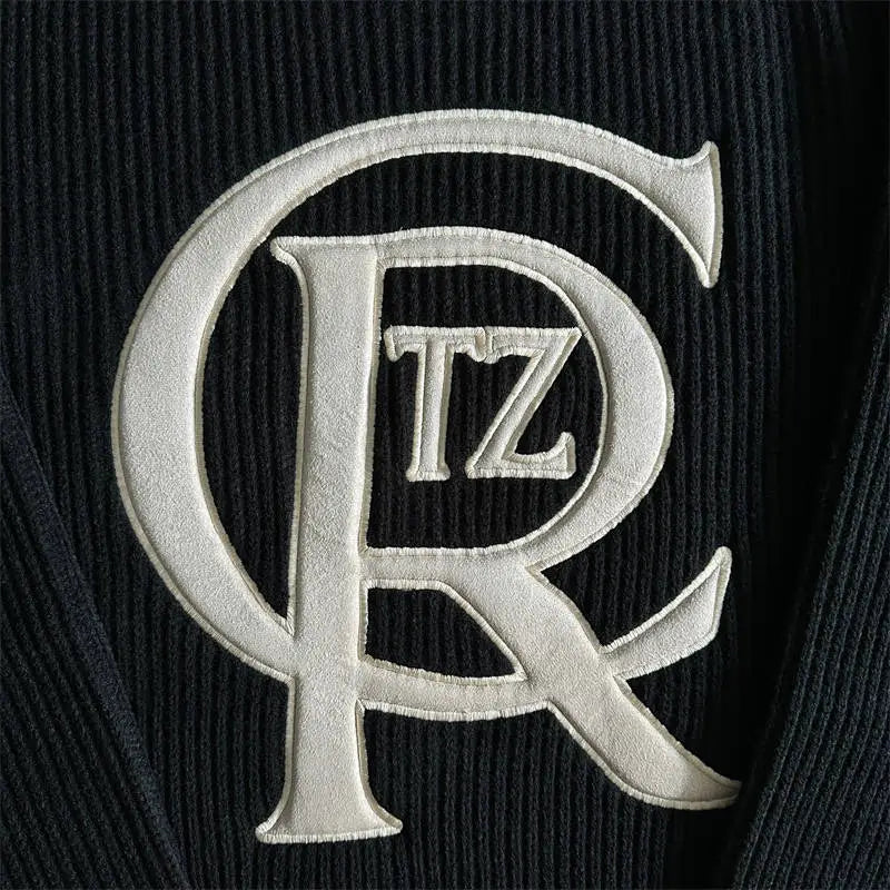 Corteiz Crest Knit Sweater - 'Black/White'