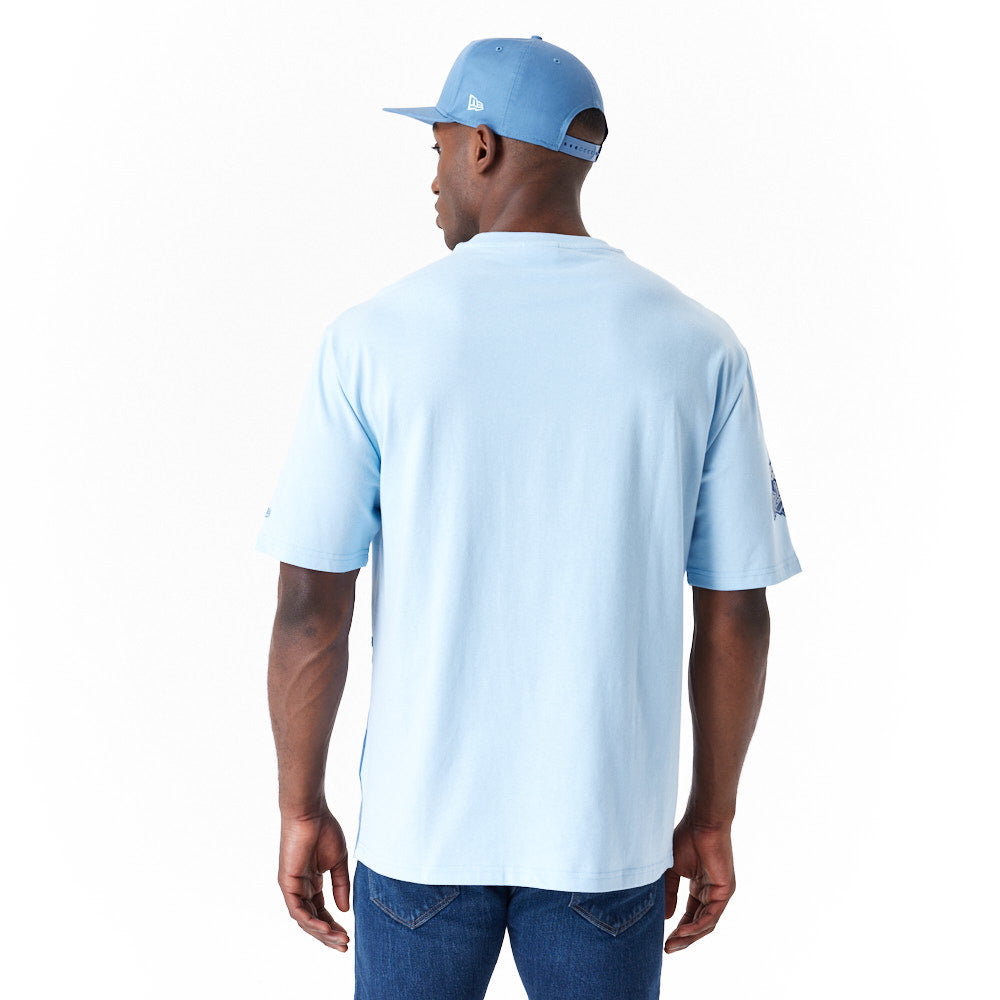 Los Angeles Dodgers World Series Center Front Oversized Pastel Blue Tee