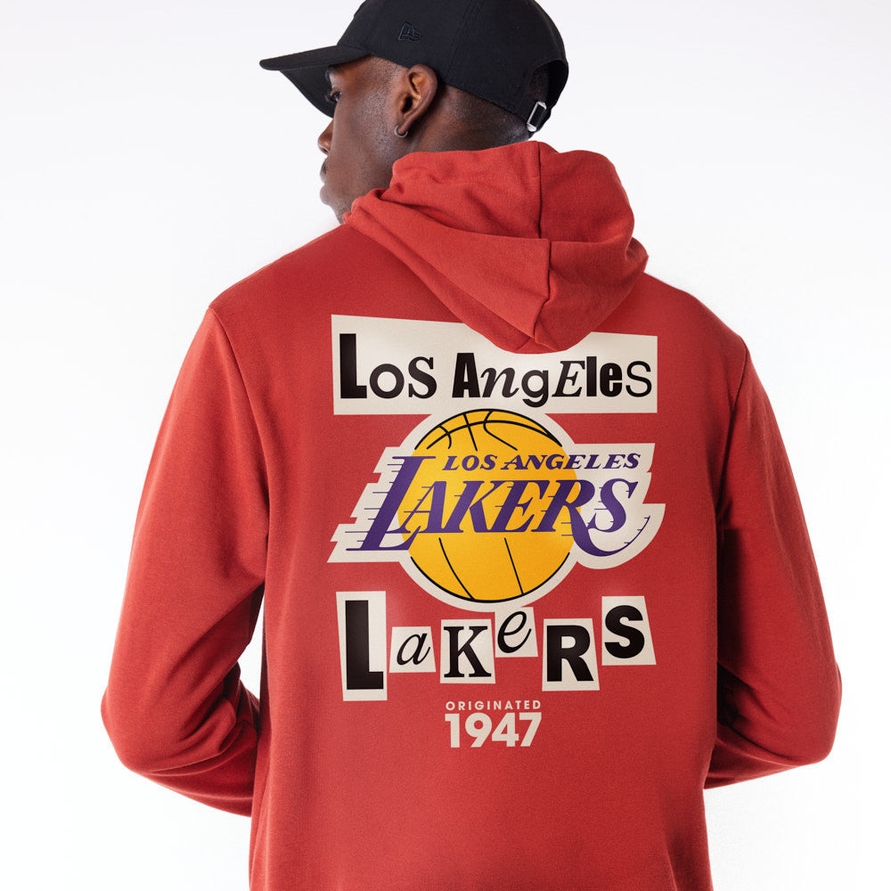 Los Angeles Lakers Newspaper Graphic Red Hoodie