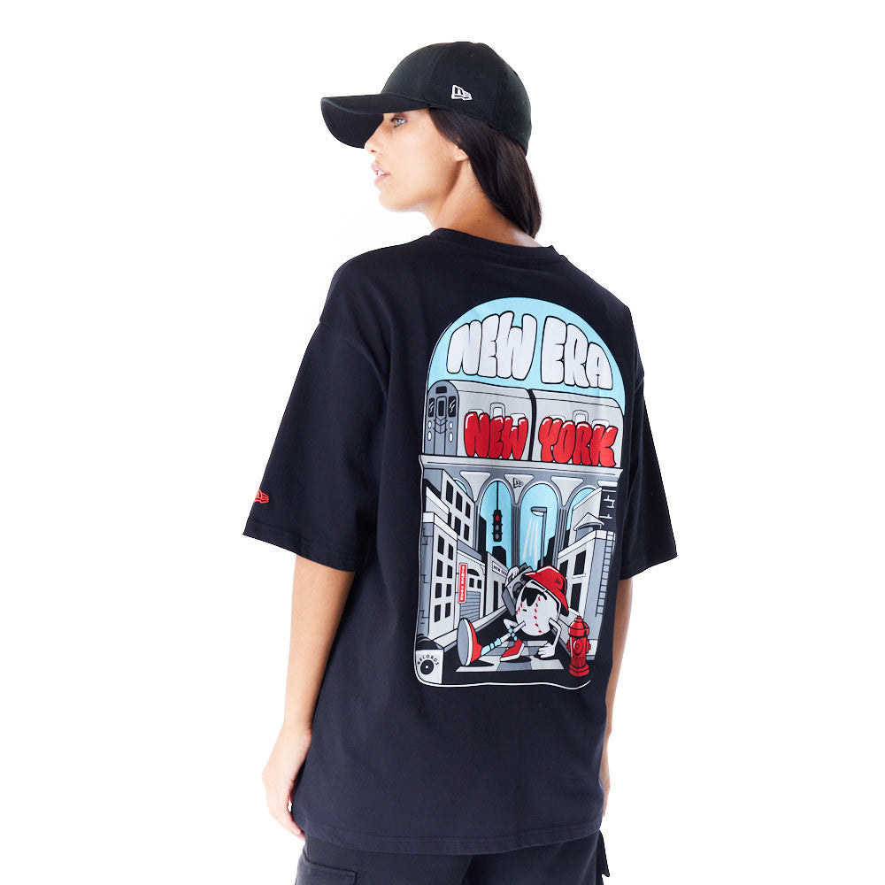 New Era New York City Graphic Oversized Black Tee