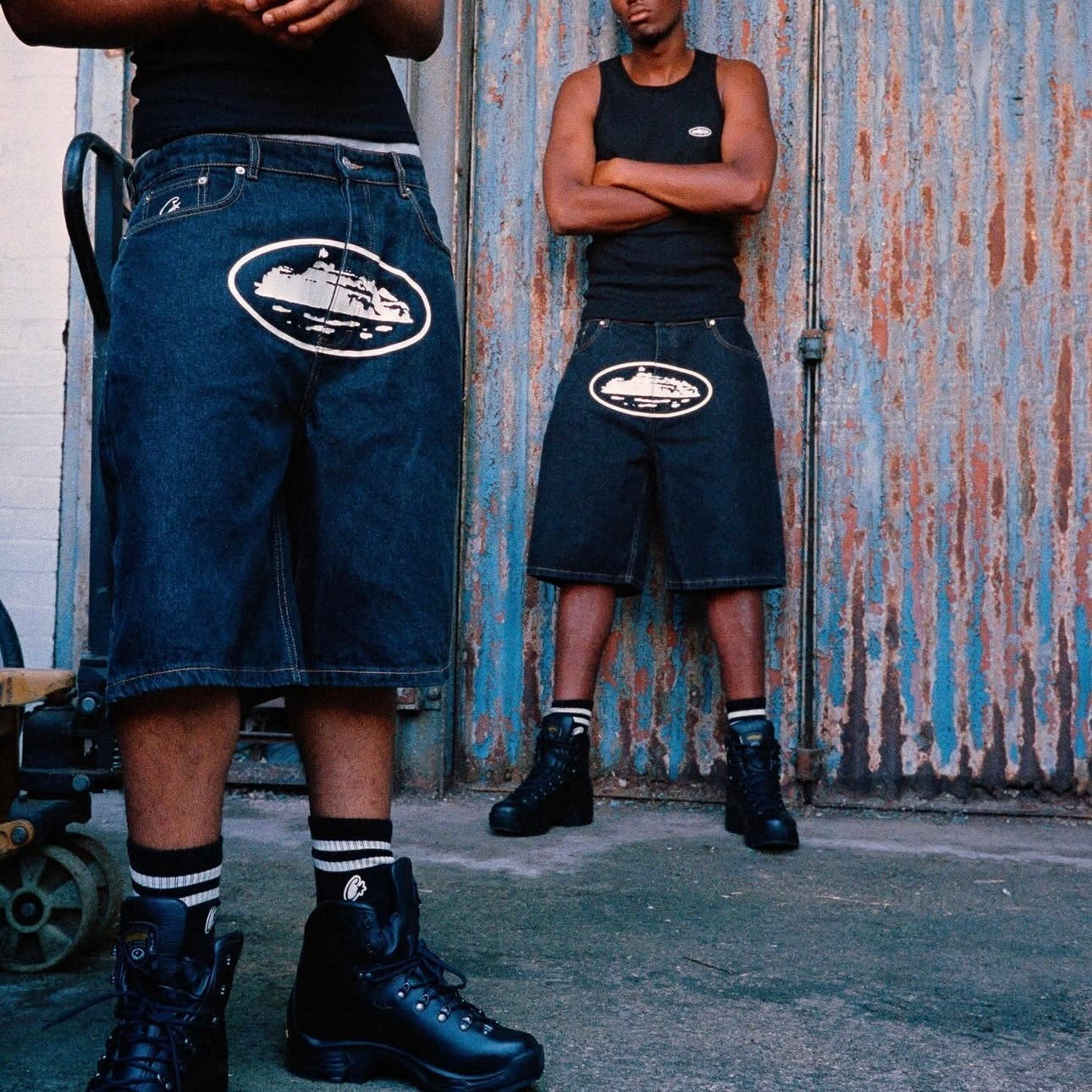 Corteiz Island Baggy Denim Short - "Washed Black"