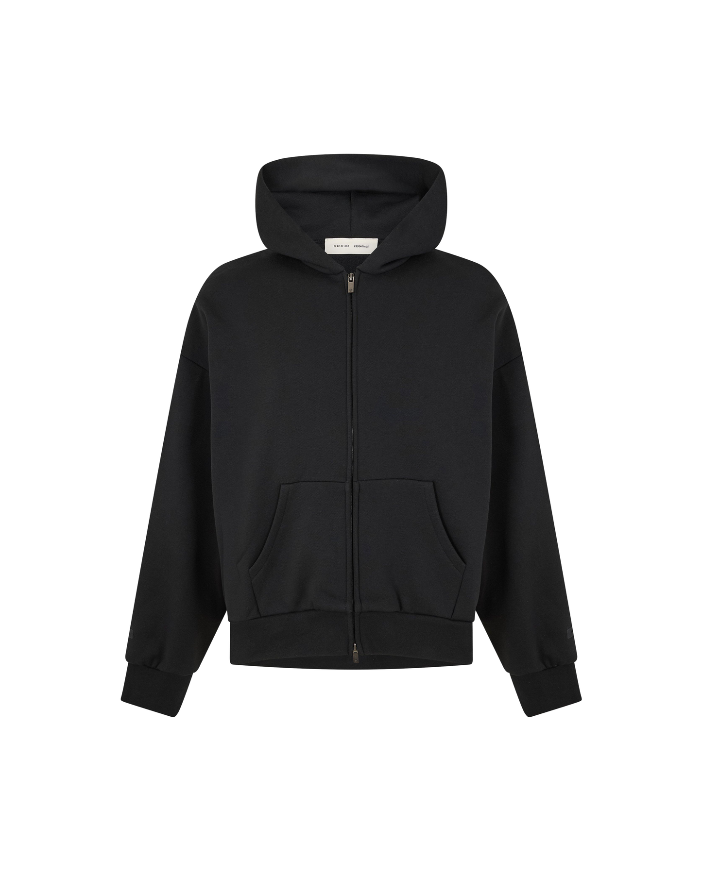 Fear Of God Essentials SS25 Zip-Up Hoodie - "Jet Black"