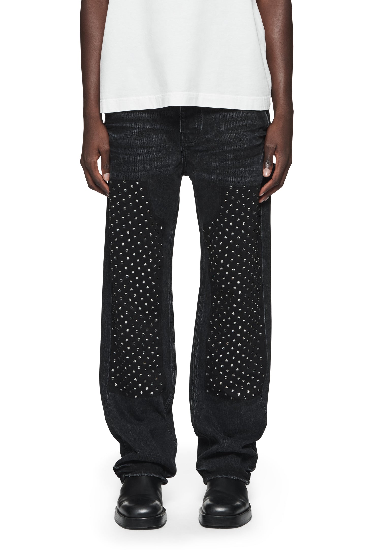 Purple P015 Crystal Carpenter Denim Jeans