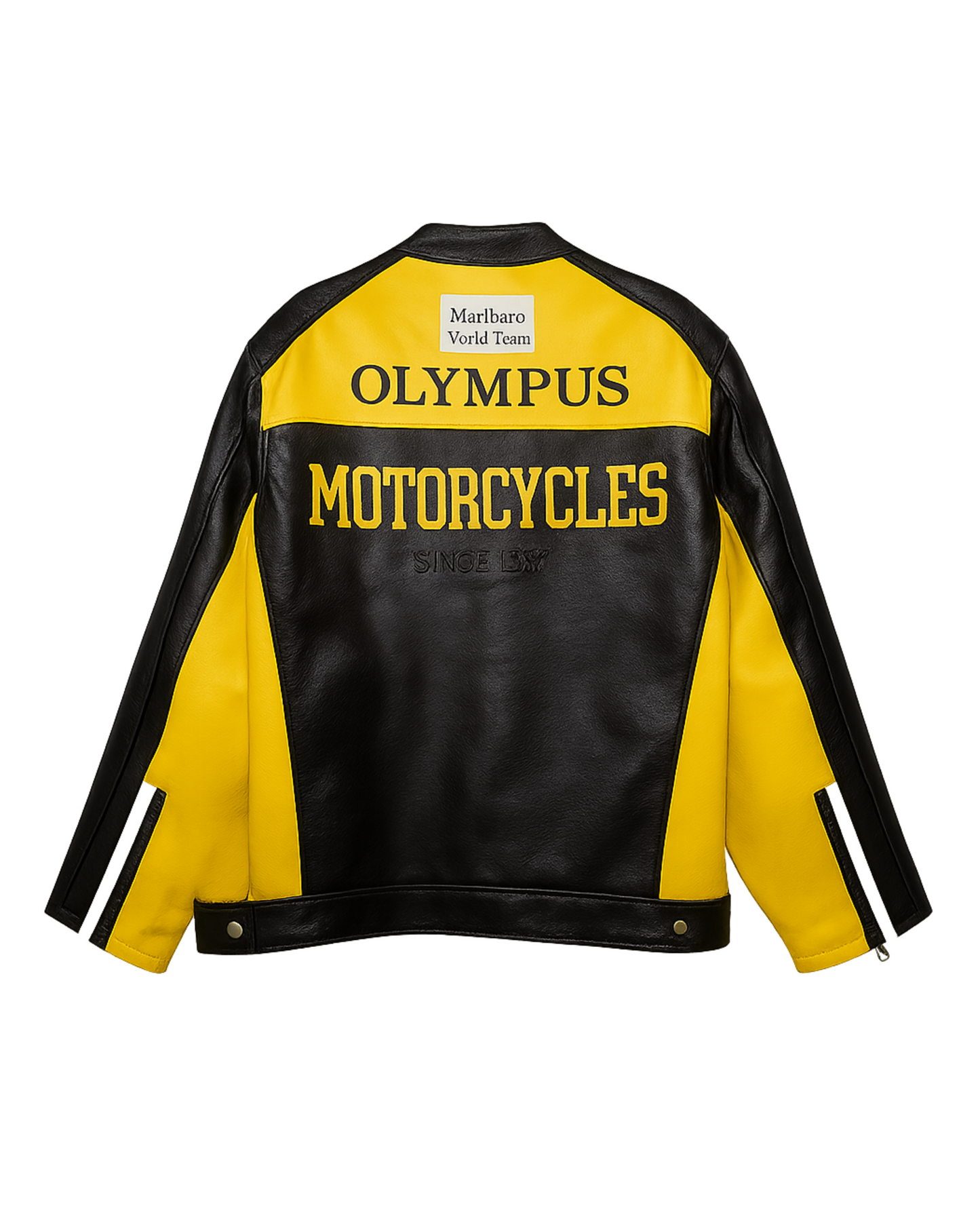 Ferrari Racing Leather Jacket - "Black/Yellow"
