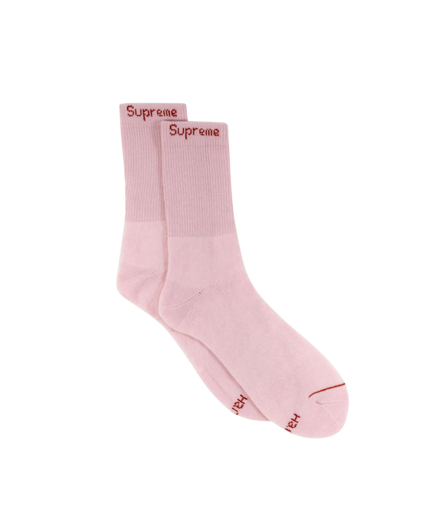 Supreme Hanes Cushion Crew 2-PACK Socks -"Pink"