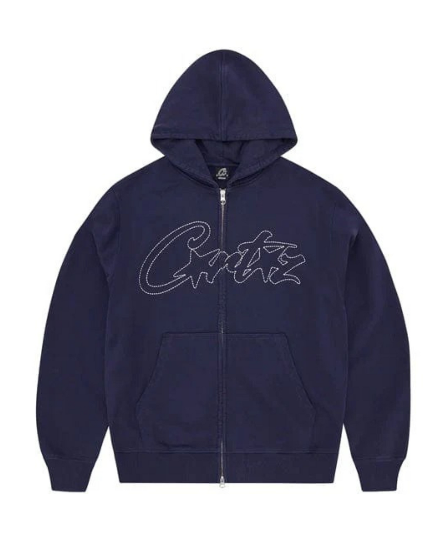 Corteiz Thick Stitch Allstarz Logo Print Zip Hoodie - "Navy"