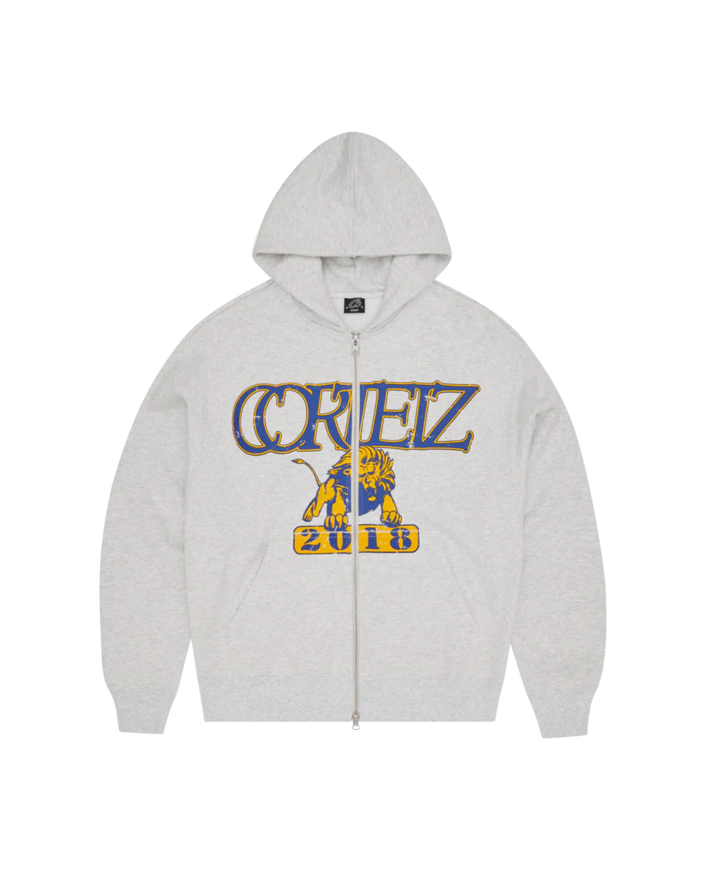 Corteiz Lion Boxy Zip Hoodie - "Light Heather"