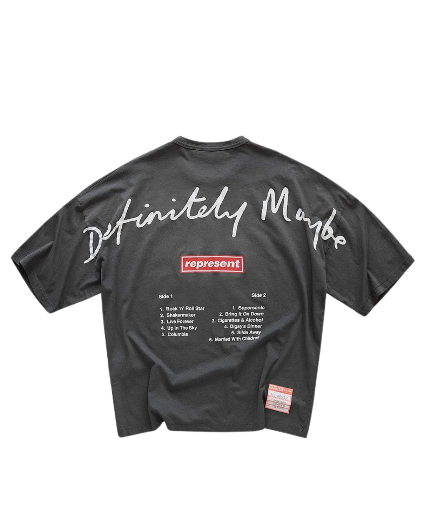 Represent X Oasis Definitely Maybe T-Shirt - "Washed Black"