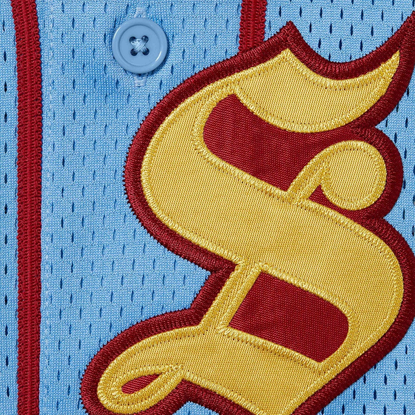 Supreme Old English Baseball Jersey 'Light Blue'