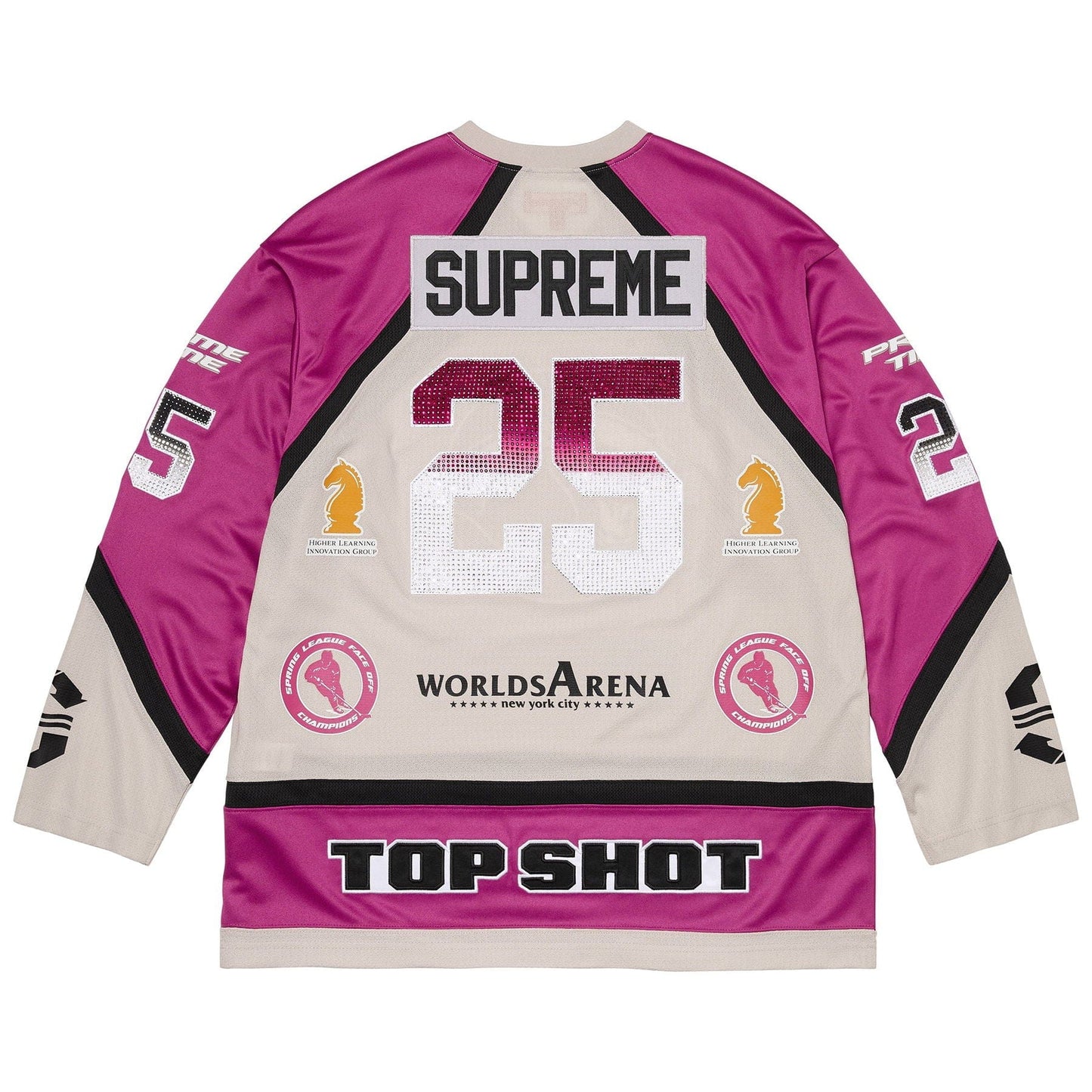 Supreme Rhinestone Hockey Jersey 'Light Grey'