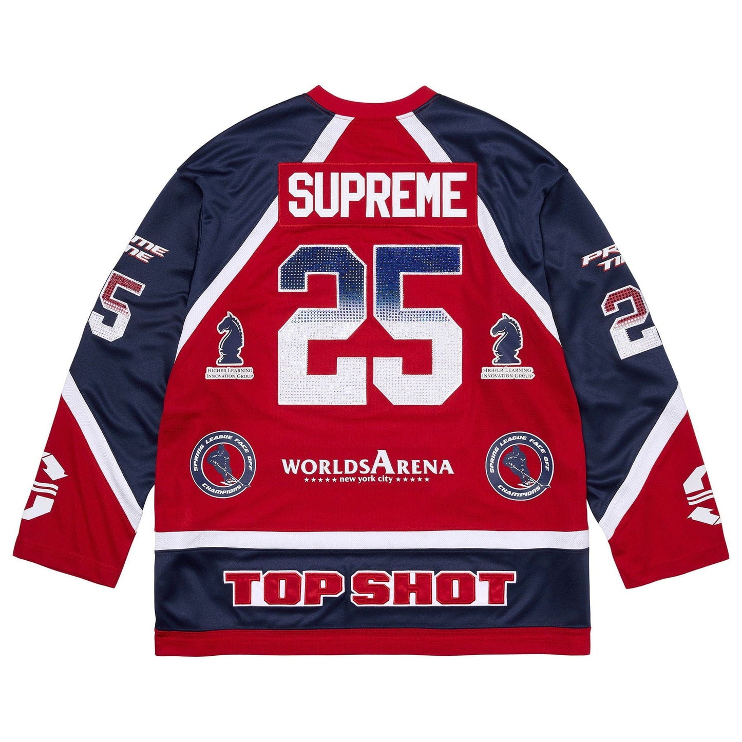 Supreme Rhinestone Hockey Jersey 'Red'