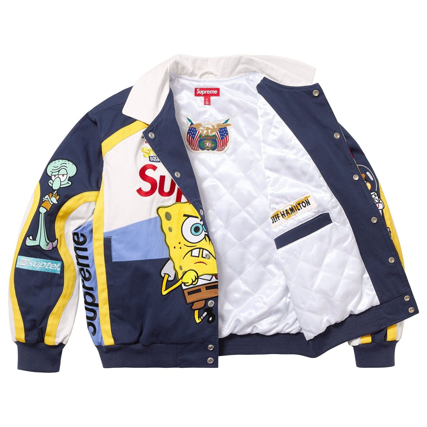 Supreme x SpongeBob SquarePants x Jeff Hamilton Racing Jacket 'White'