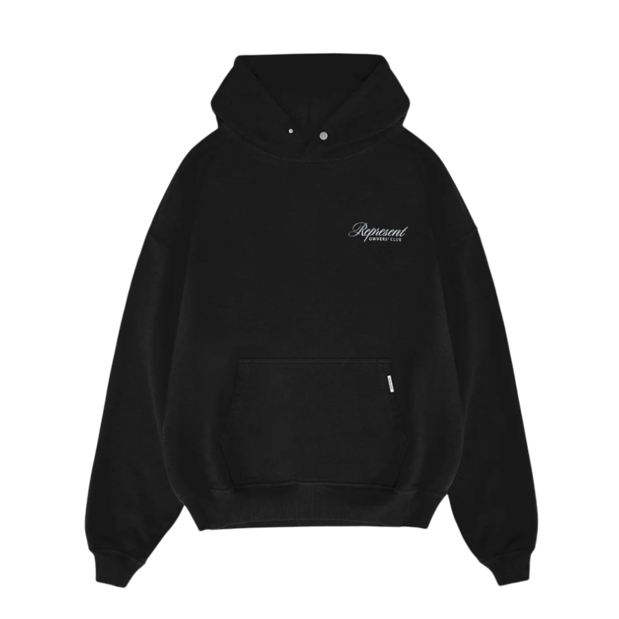 Represent Owners Club Script Hoodie - "Black"