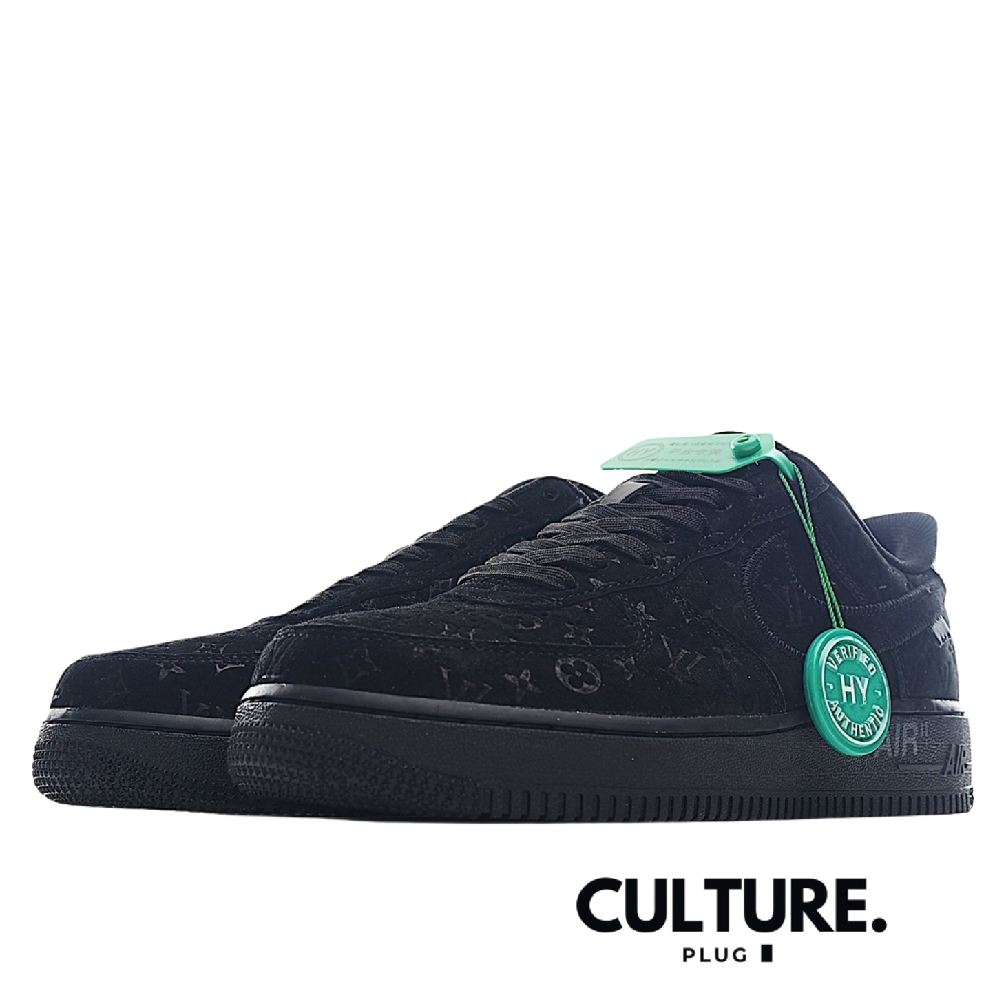 Louis Vuitton Nike Air Force 1 Low Black suede monogram