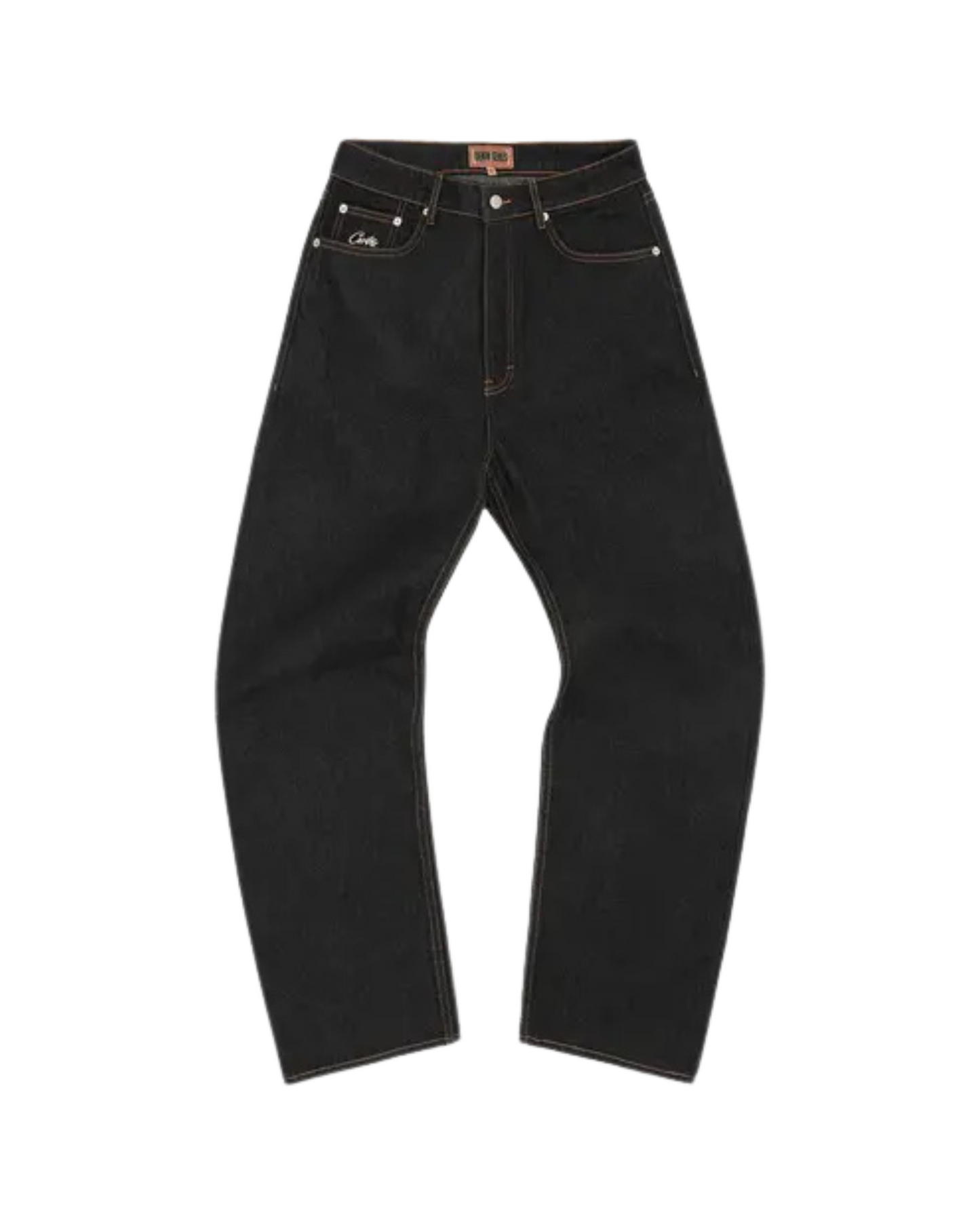 Corteiz Dual Stripe Baggy Jeans - 'Black Wash'