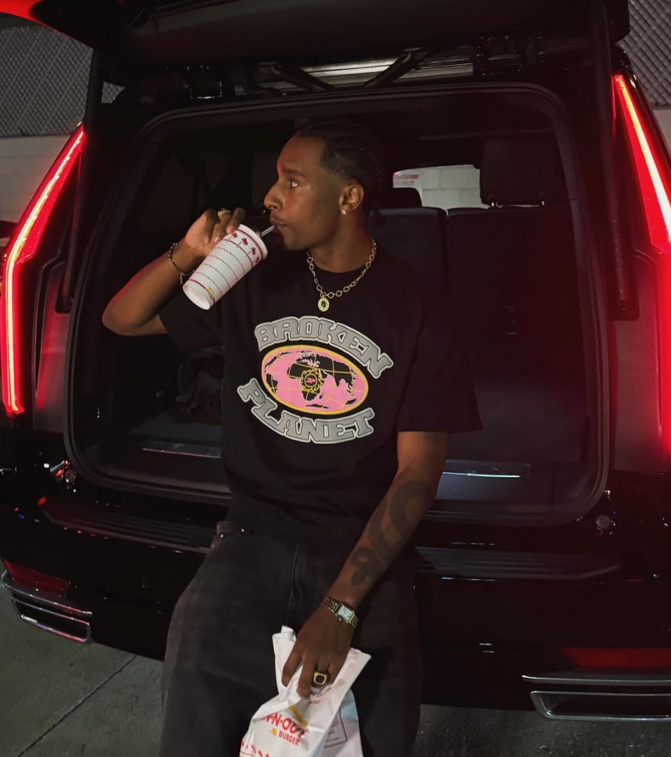 Broken Planet Grid T-Shirt - "Midnight Black"