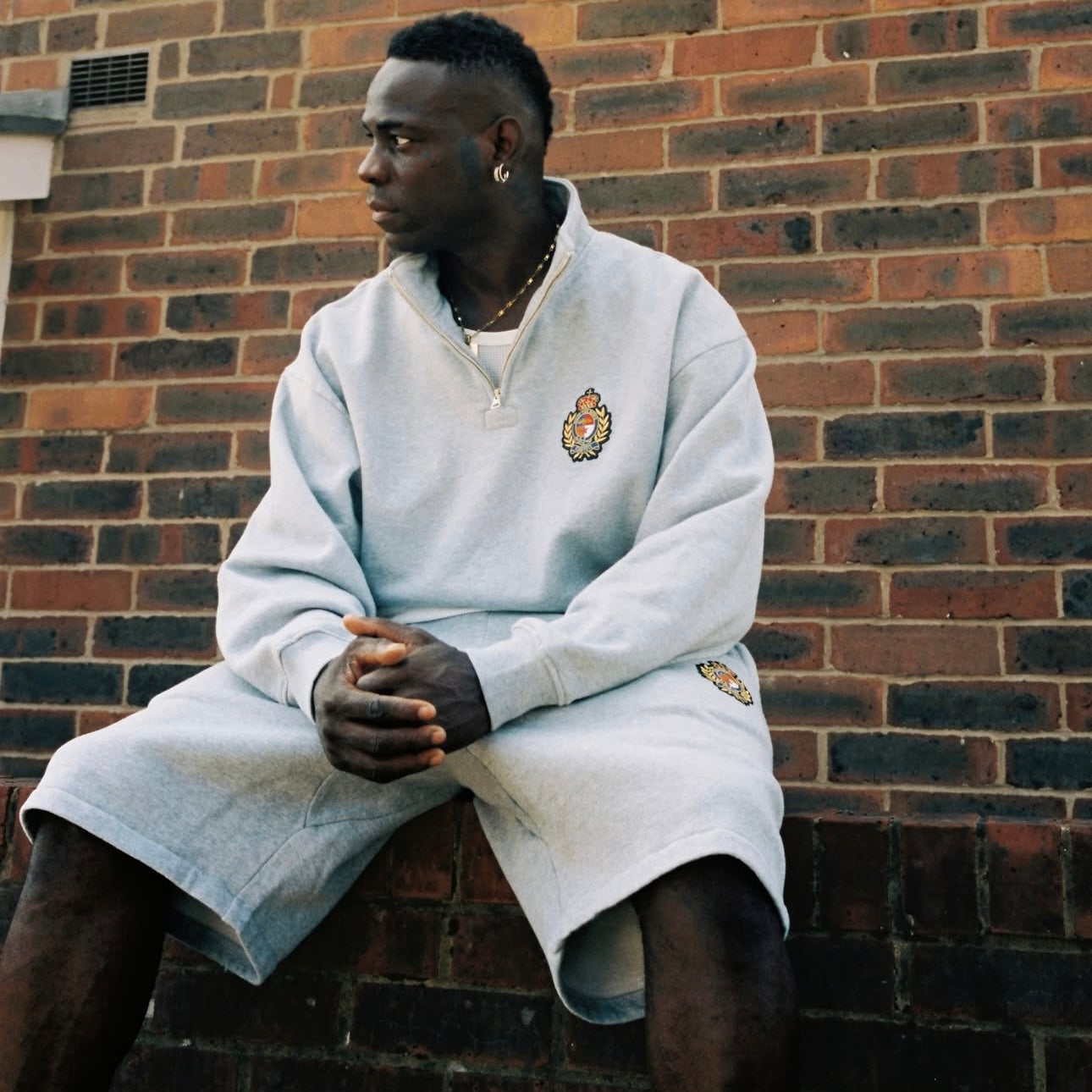 Corteiz Royale Crest Quarter Zip - "Heather Grey"