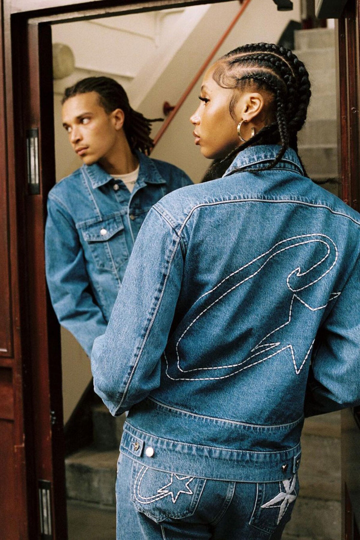 Corteiz C-Star Denim Trucker Jacket Blue