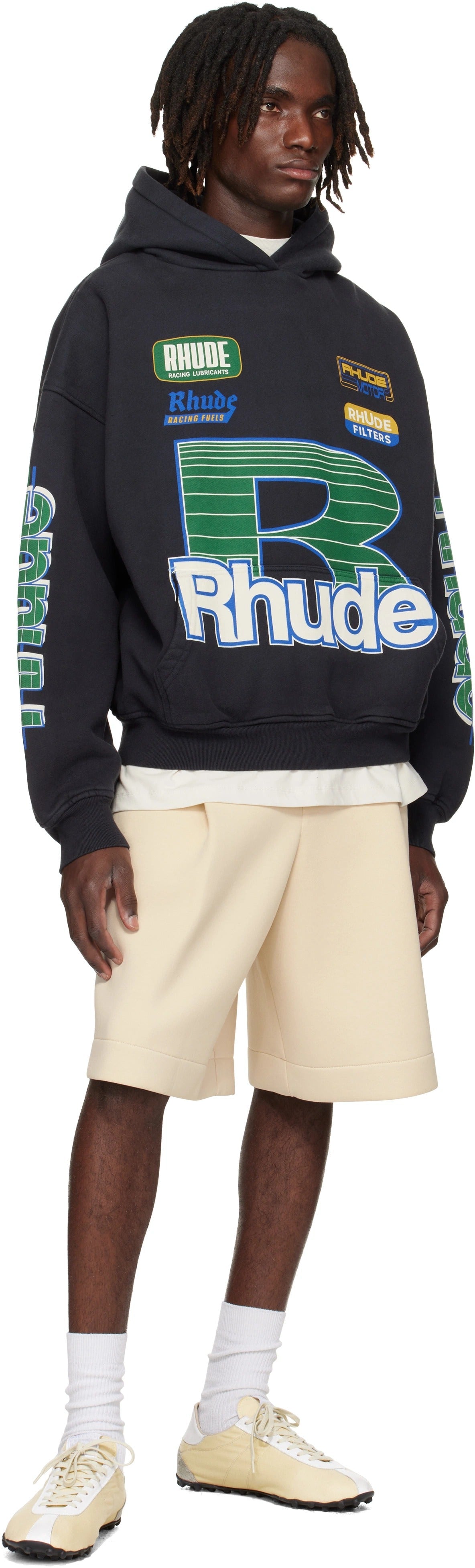 Rhude Black Roadway Racing Hoodie - "Black"