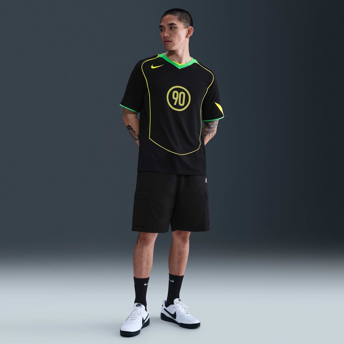 Nike Total 90 Dri-FIT Football Shirt - "Black/Green Spark/Yellow"