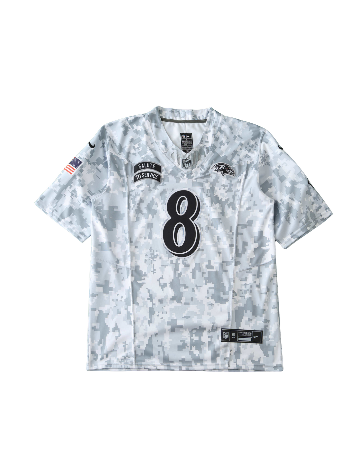 Baltimore Ravens Arctic Camo 2024 Salute to Service Limited Jersey #8 Jackson