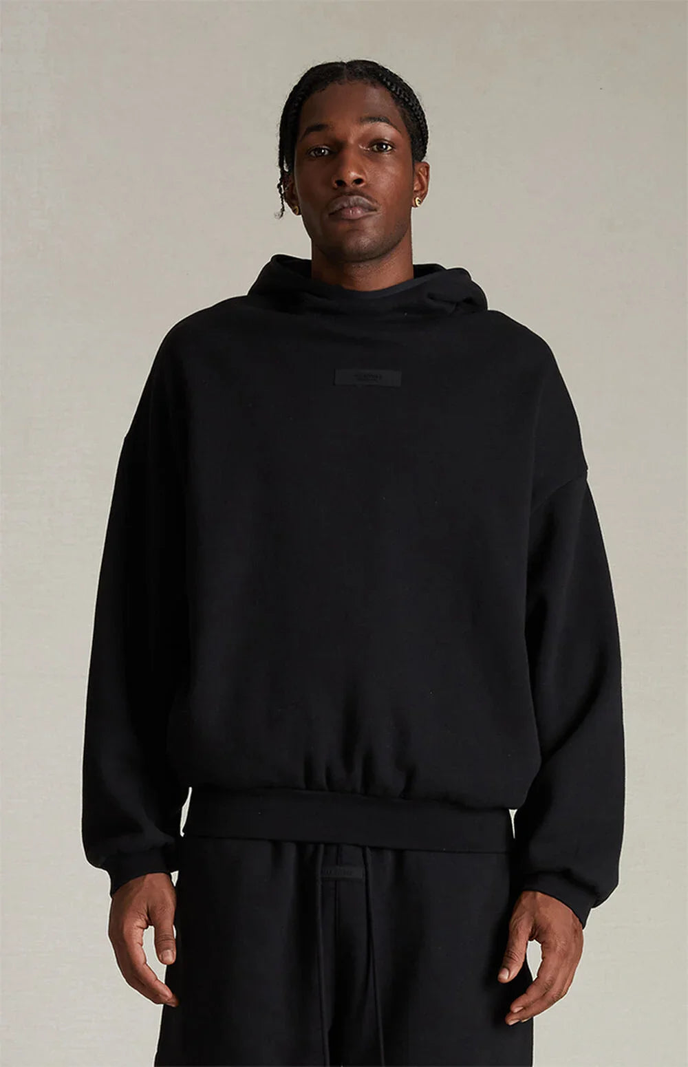 Fear of God Essentials Chest Logo Hoodie - "Jet Black"