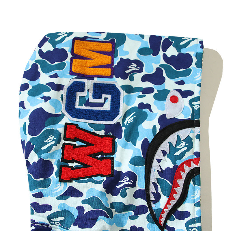 BAPE ABC Camo Shark Full Zip Hoodie Blue