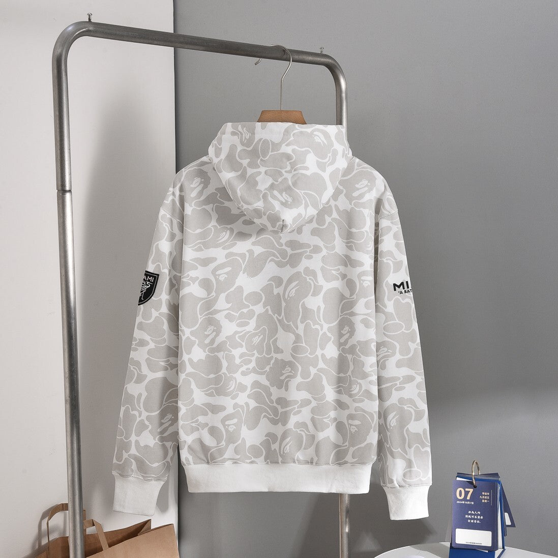 Bape x Inter Miami Camo Hoodie Grey