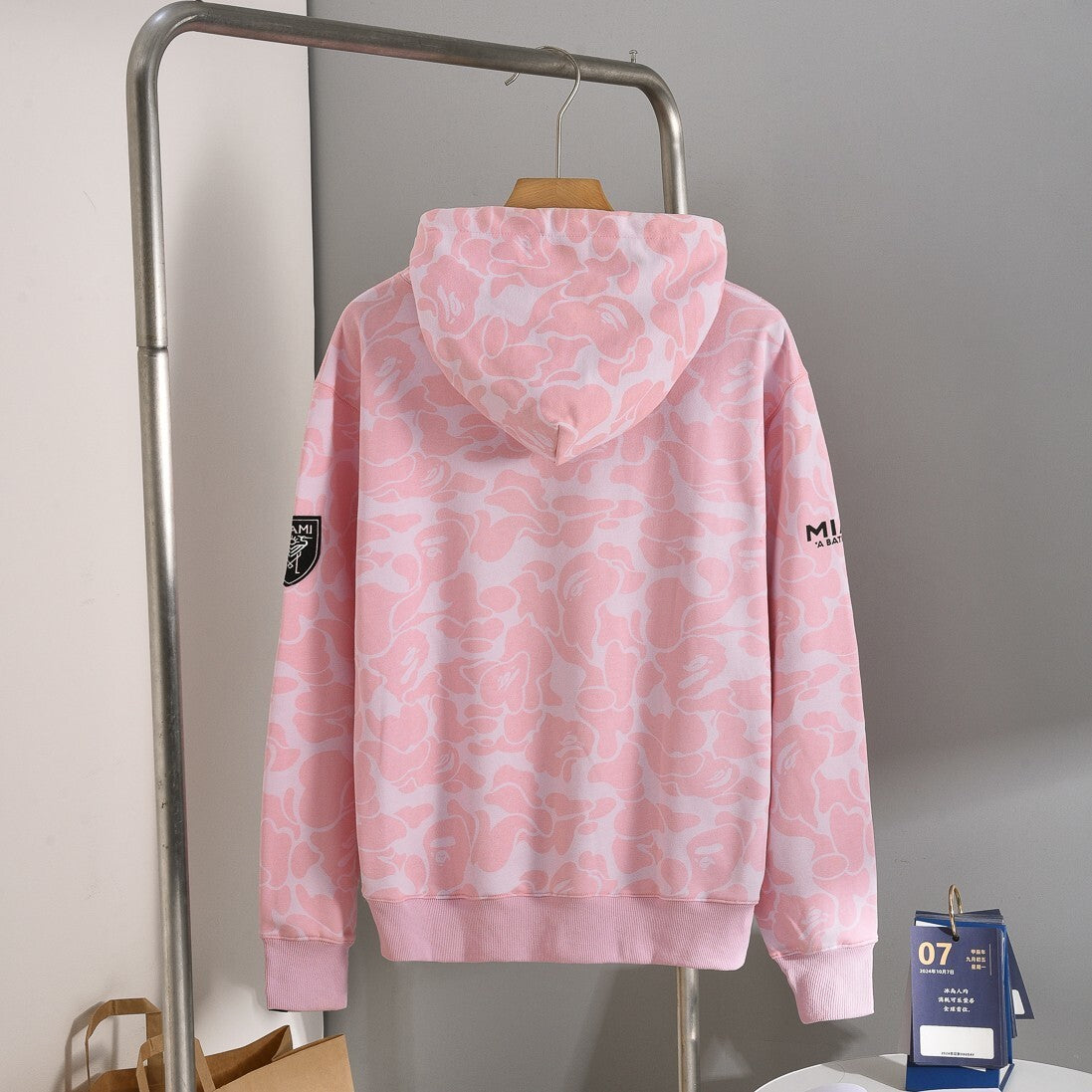 Bape x Inter Miami Camo Hoodie Pink