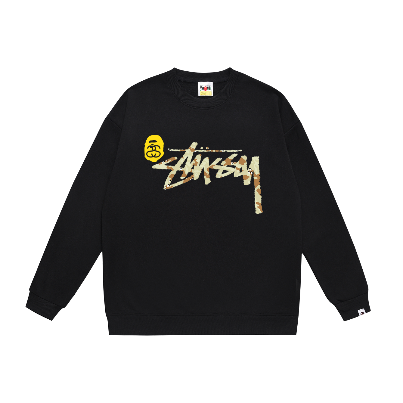 Bape X Stussy Patched Shark Crewneck