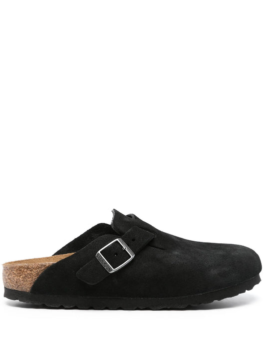 Birkenstock Boston Suede Mules - "Black"