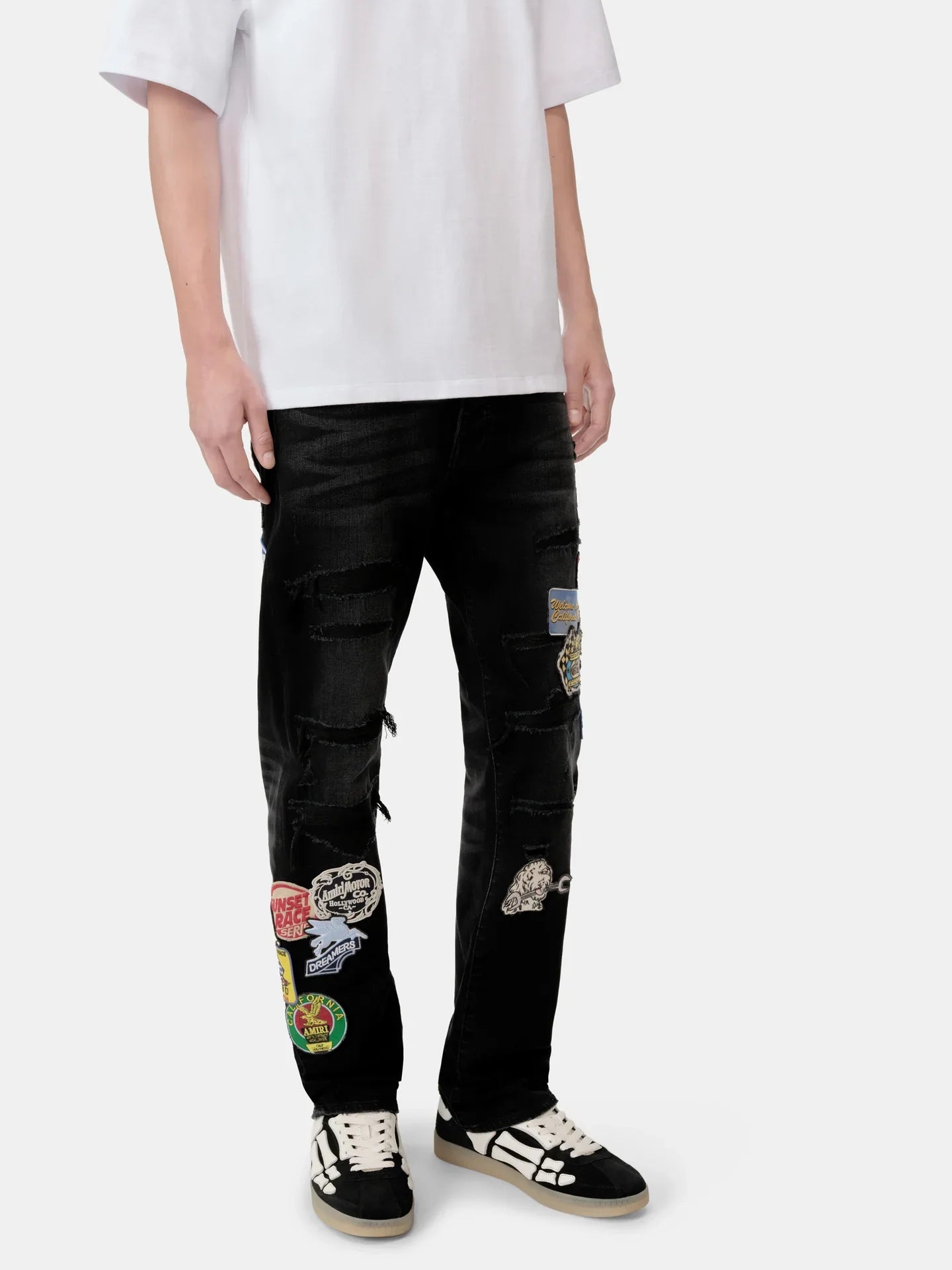 Amiri Station Patch Repair Slim Jean - "Vintage Black"