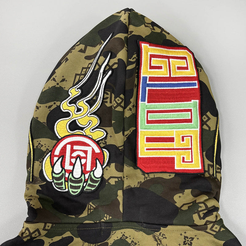 BAPE x CLOT Camo Shark Full Zip Hoodie