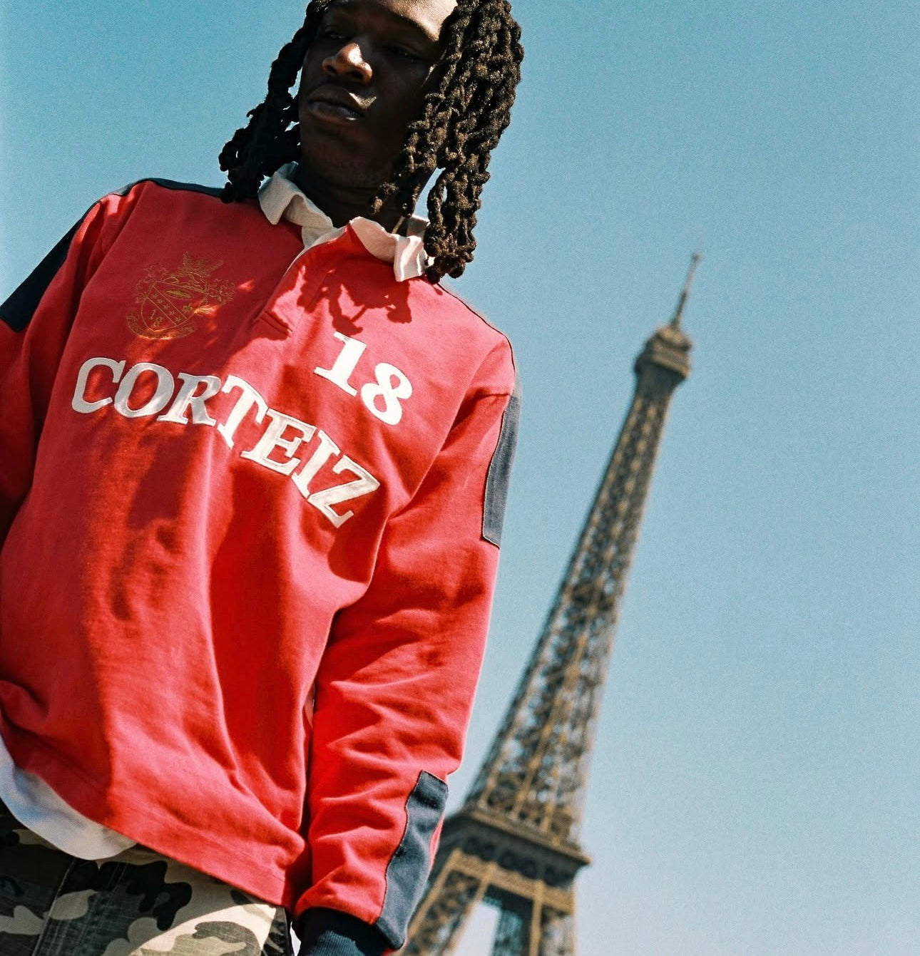 Corteiz Paneled Rugby Top - 'Red'