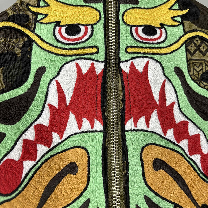 BAPE x CLOT Camo Shark Full Zip Hoodie