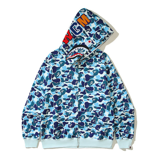 BAPE ABC Camo Shark Full Zip Hoodie Blue