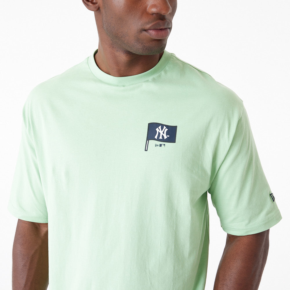 New York Yankees MLB Burger Graphic Oversized Bright Green Tee