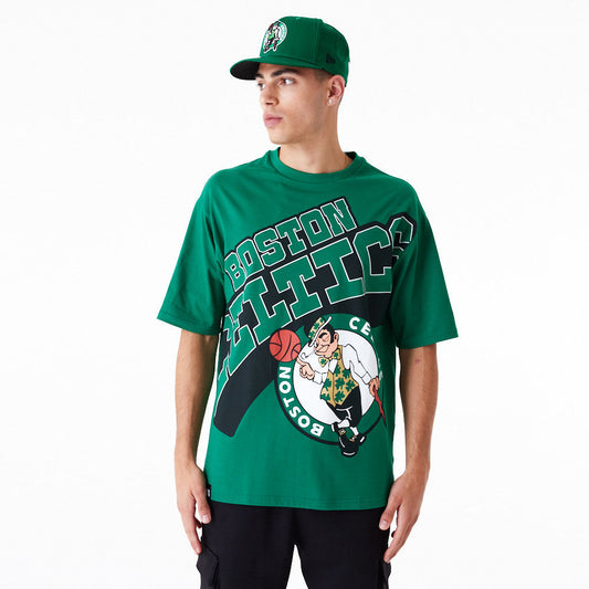 Boston Celtics NBA Large Wordmark Oversized Green Tee