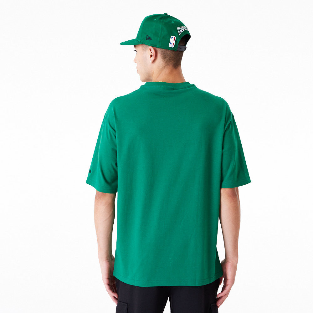 Boston Celtics NBA Large Wordmark Oversized Green Tee