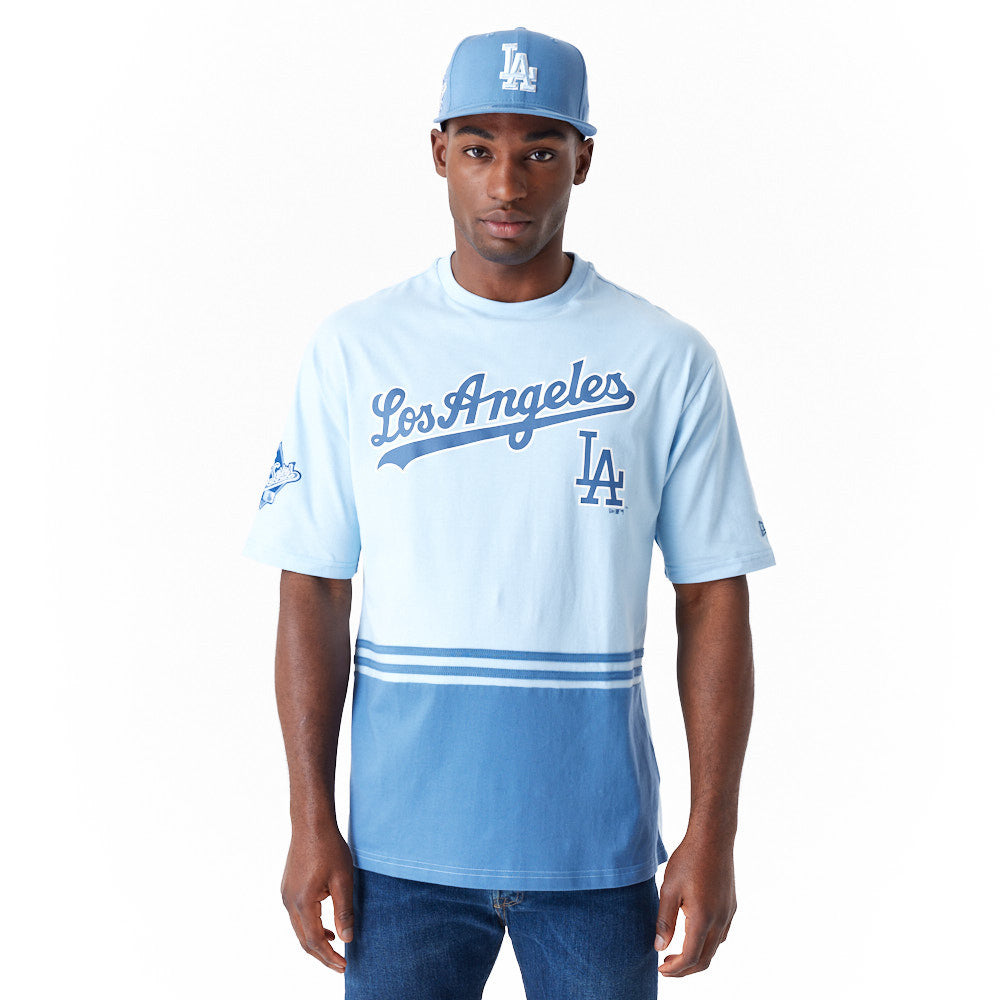 Los Angeles Dodgers World Series Center Front Oversized Pastel Blue Tee