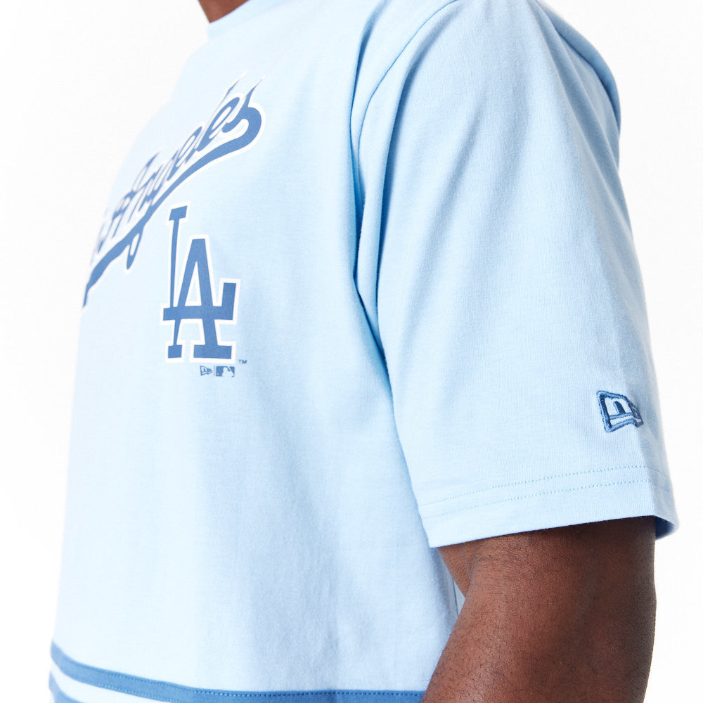 Los Angeles Dodgers World Series Center Front Oversized Pastel Blue Tee