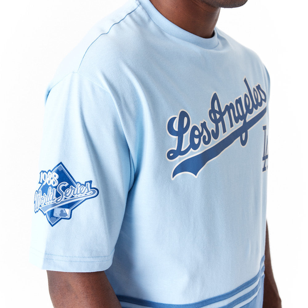 Los Angeles Dodgers World Series Center Front Oversized Pastel Blue Tee