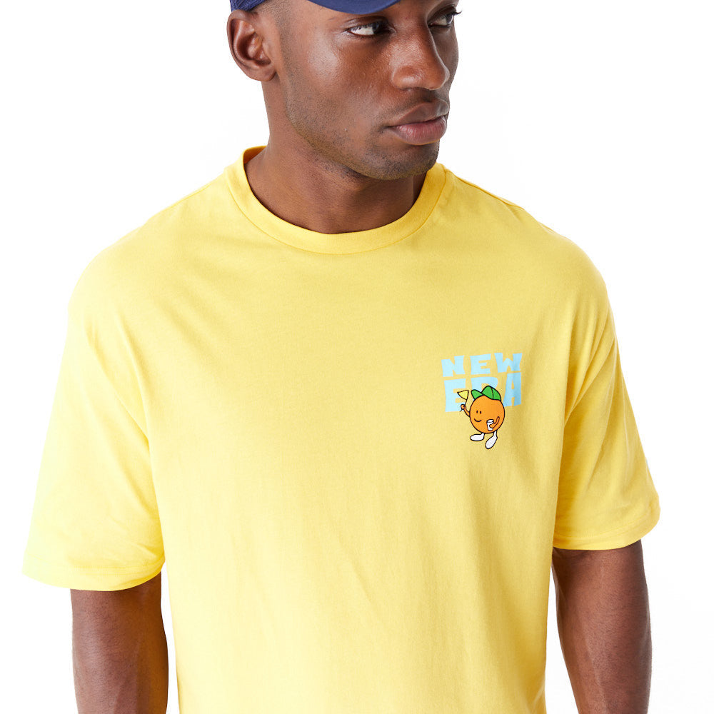 New Era Pool Party Fruit Graphic Oversized Yellow Tee