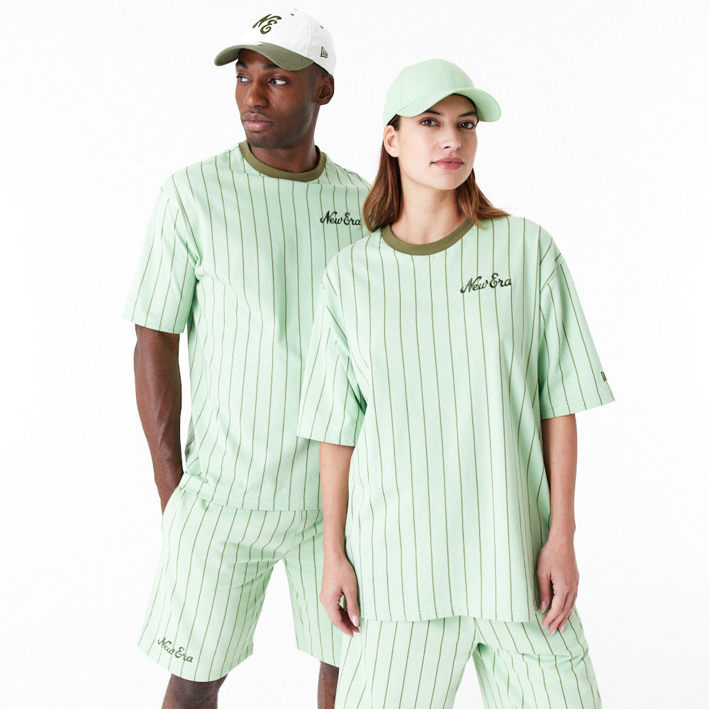 New Era Pinstripe Oversized Mint Green Tee
