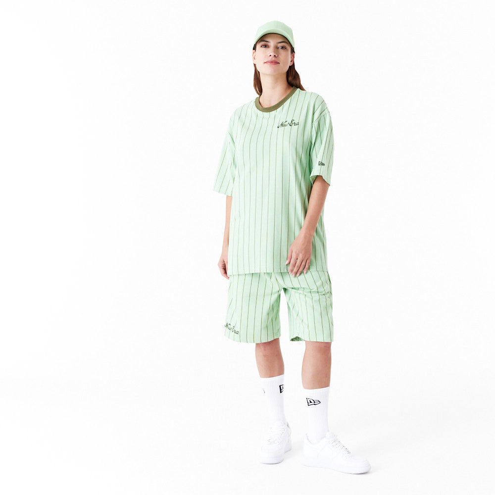 New Era Pinstripe Oversized Mint Green Tee
