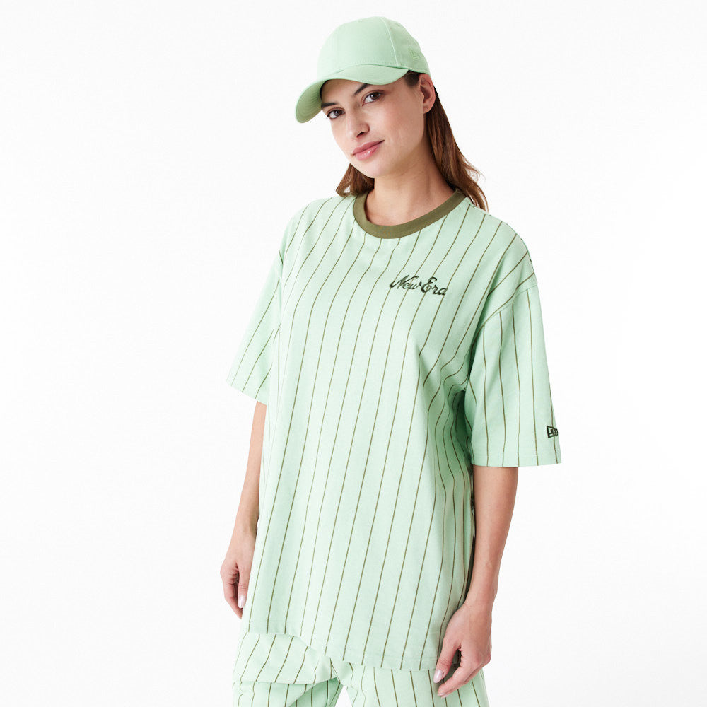 New Era Pinstripe Oversized Mint Green Tee