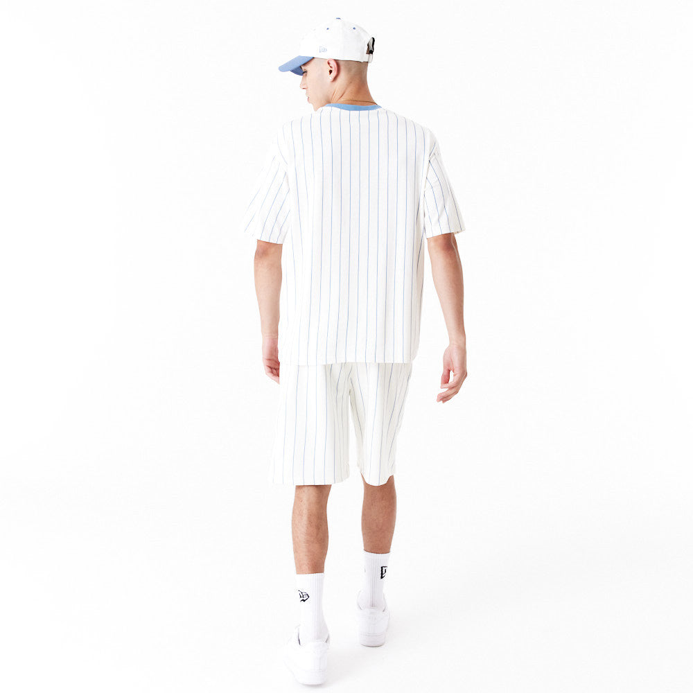 New Era Pinstripe Oversized White Tee