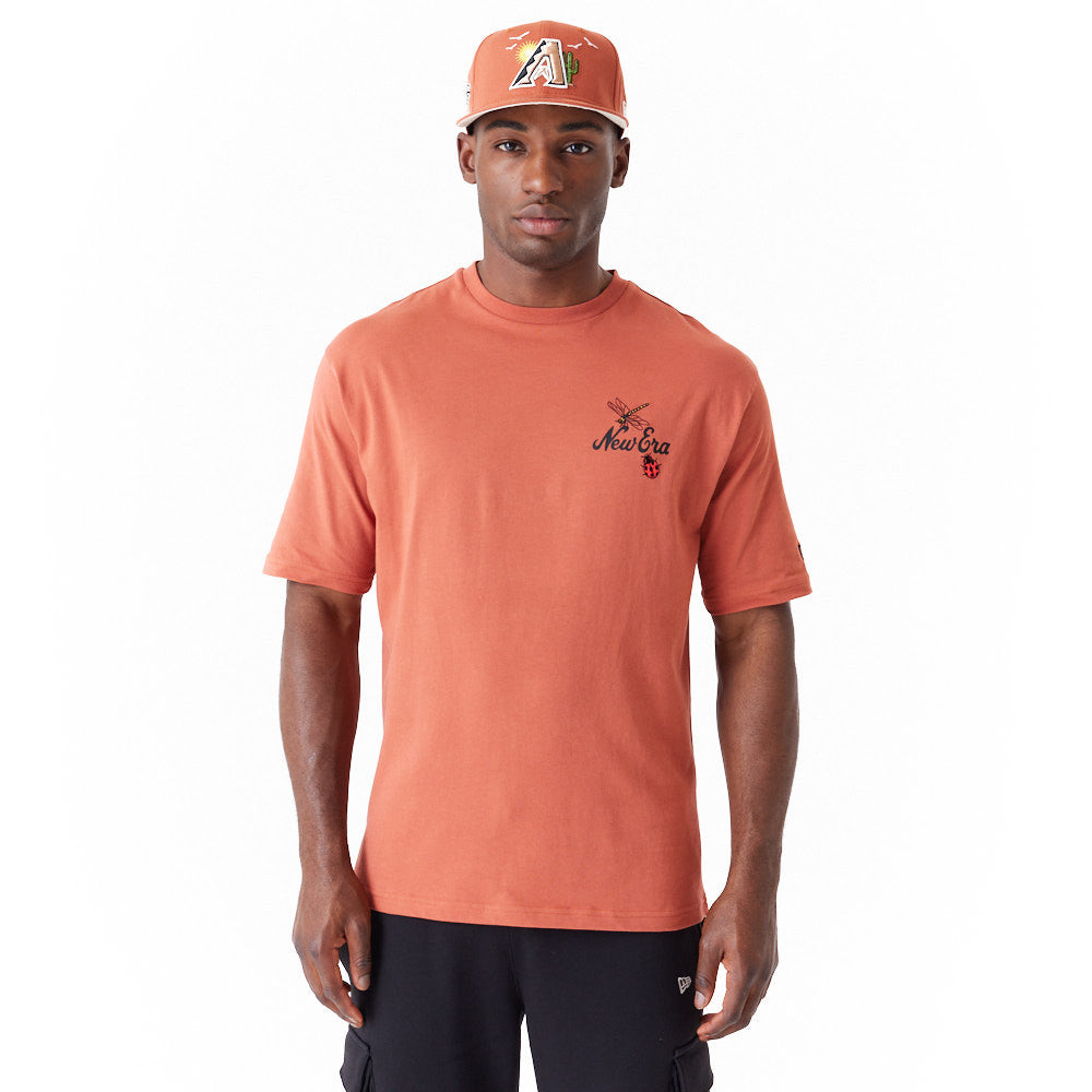 New Era Floral Graphic Oversized Brown Tee