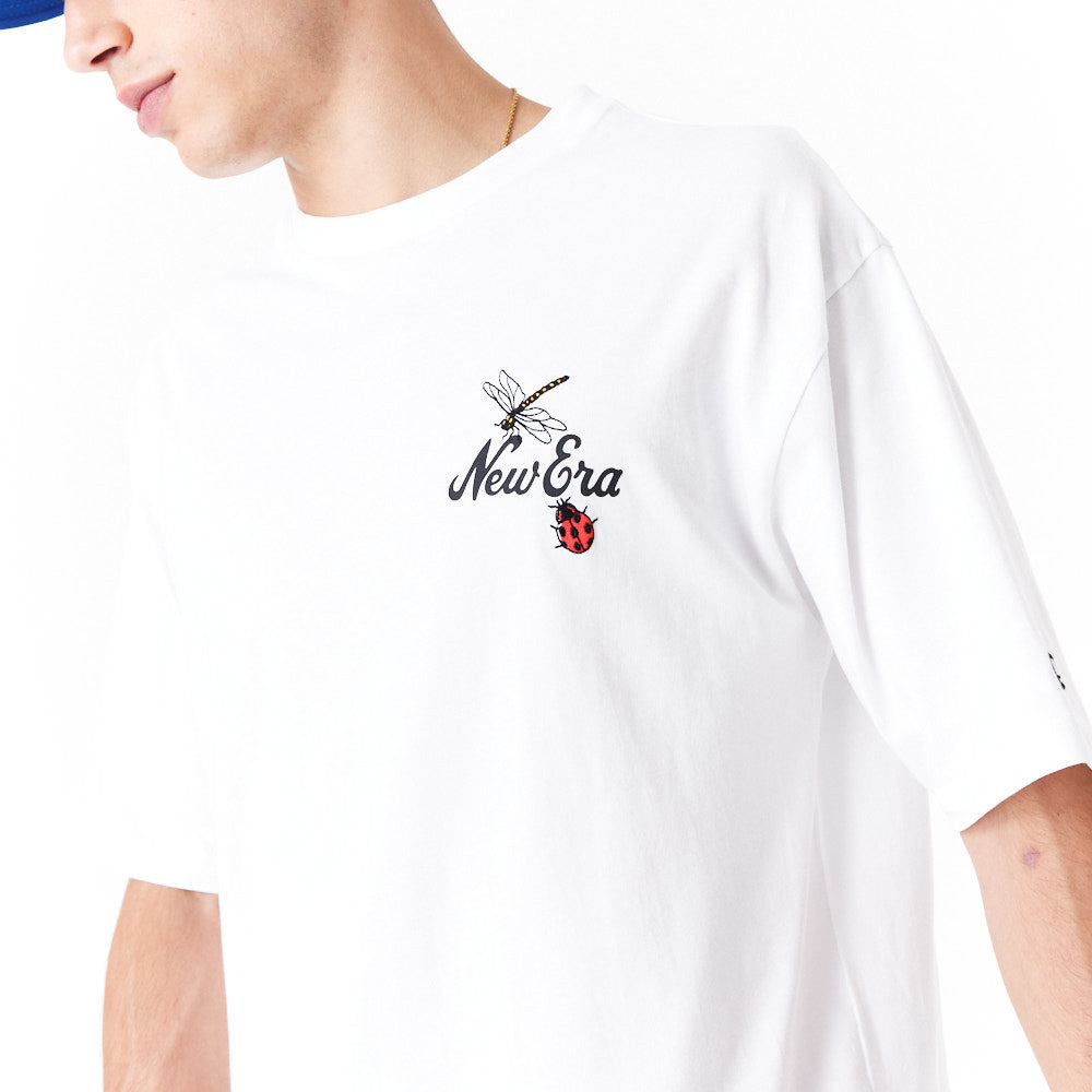 New Era Floral Graphic Oversized White Tee