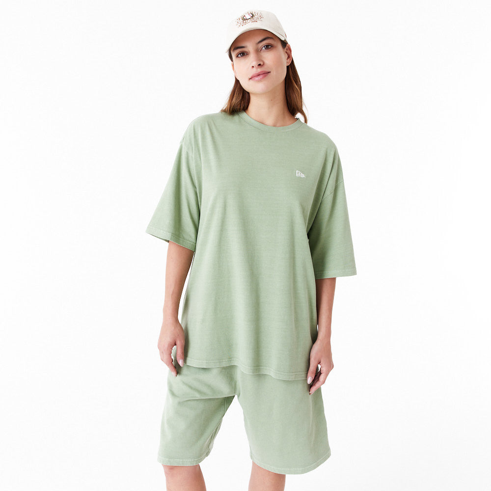 New Era Washed Over Sized Olive Tee